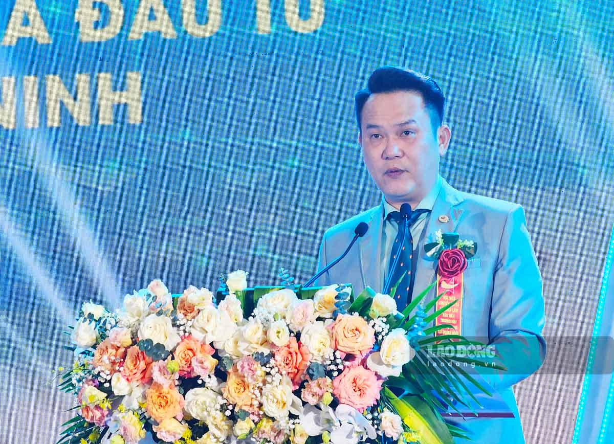 Ông Đặng Hồng Anh, Chủ tịch Hội Doanh nhân trẻ Việt Nam phát biểu tại sự kiện. Ảnh: Đoàn Hưng