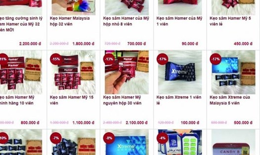 Kẹo sâm Hamer vẫn được rao bán tràn lan trên thị trường mạng. Ảnh chụp màn hình