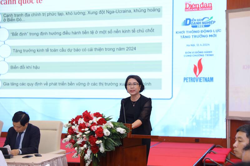 TS. Trần Thị Hồng Minh phát biểu tại Diễn đàn ( Nguồn: PVN).
