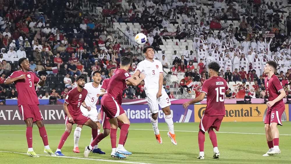 Indonesia nỗ lực bất thành trước U22 Qatar. Ảnh: PSSI