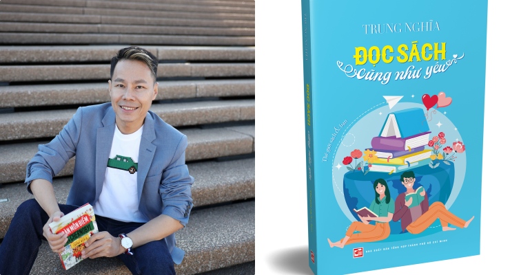Tác giả Trung Nghĩa cho biết và cuốn Đọc sách như yêu. Ảnh: NVCC.