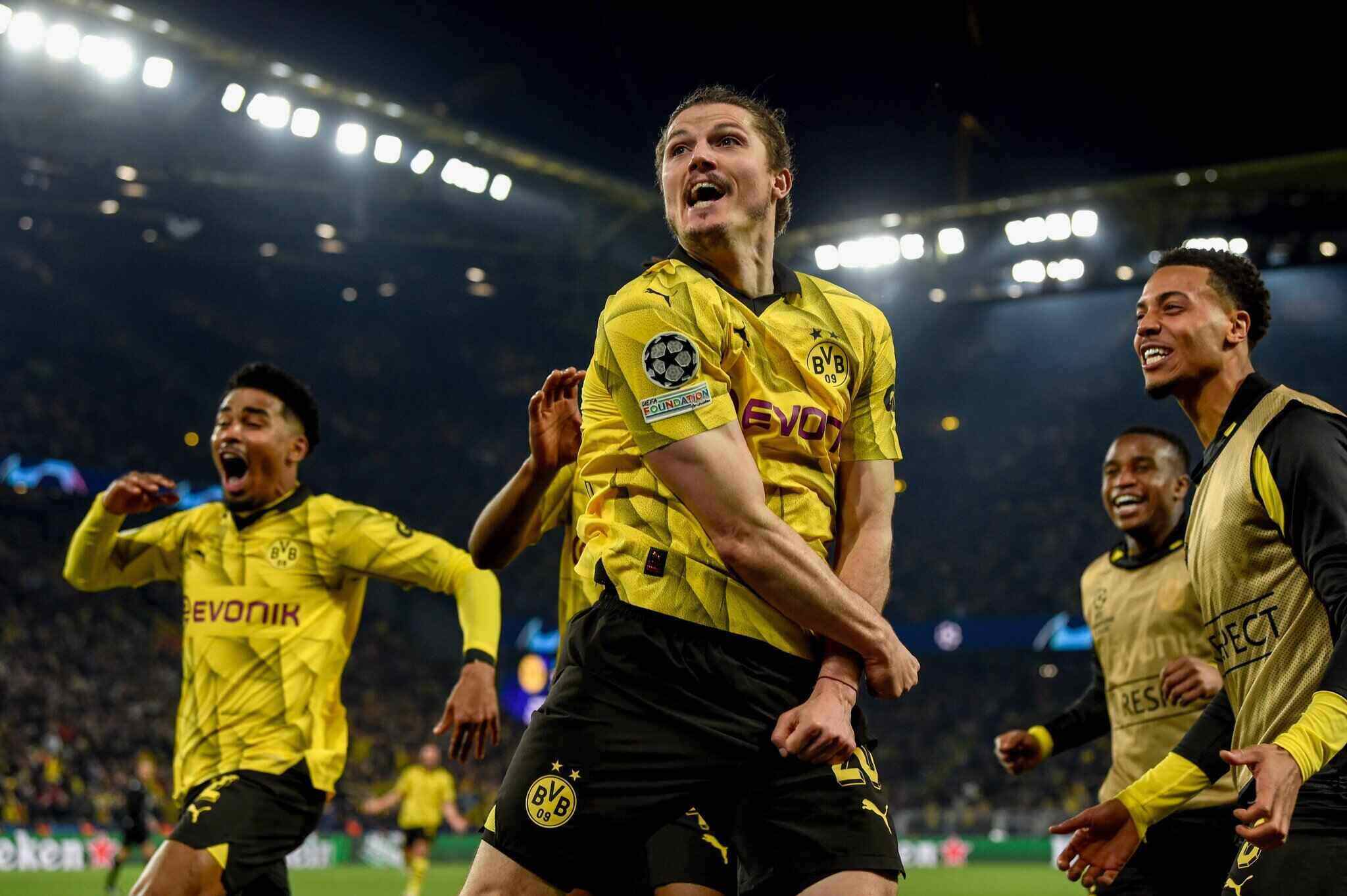 Marcel Sabitzer ghi bàn thắng kết thúc trận đấu cho Dortmund. Ảnh: Borussia Dortmund