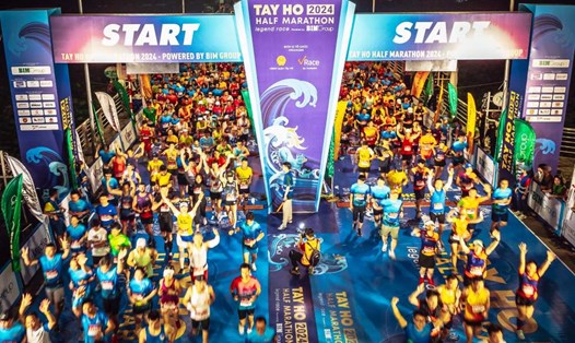 Giải Tay Ho half marathon 2024. Ảnh: Ban tổ chức