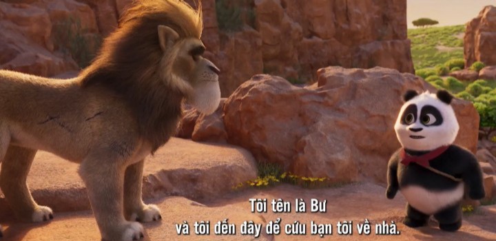 Tình tiết trong phim “Panda đại náo lãnh địa vua sư tử“. Ảnh: Chụp màn hình.
