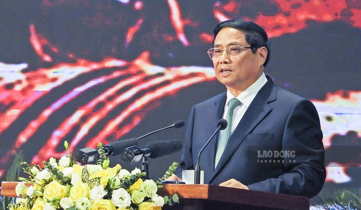 Thủ tướng Chính phủ Phạm Minh Chính phát biểu tại buổi gặp mặt. Ảnh: Văn Thành Chương