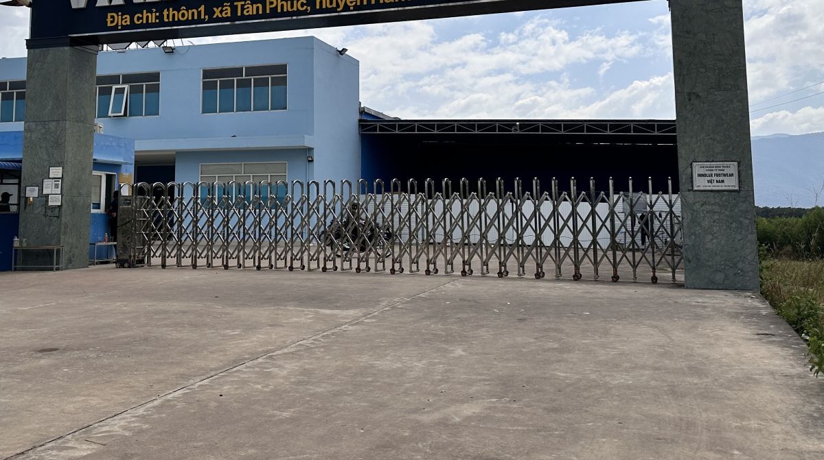 Cổng vào chi nhánh Bình Thuận - Công ty TNHH Innolux Footwear Việt Nam (chụp hồi 12.2022). Ảnh: Duy Tuấn