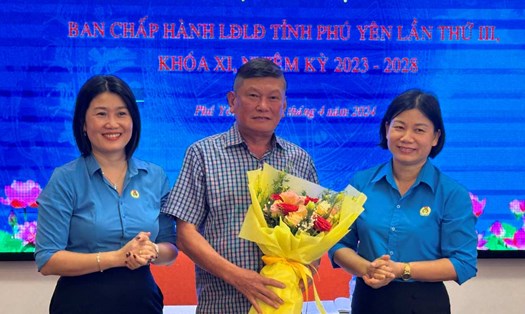 Ông Đặng Ngọc Anh được bầu giữ chức danh Chủ tịch LĐLĐ tỉnh Phú Yên khóa XI, nhiệm kỳ 2023-2028. Ảnh: Phương Uyên