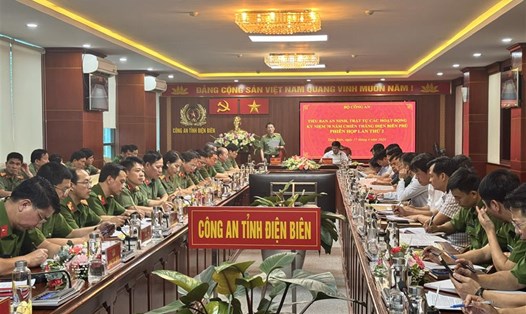 Tiểu ban An ninh trật tự Lễ kỷ niệm 70 năm Chiến thắng Điện Biên Phủ họp phiên thứ 2. Ảnh: Bộ Công an