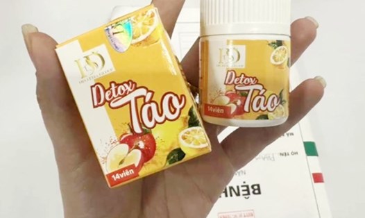 Sản phẩm Detox Táo hỗ trợ giảm cân chứa chất cấm khiến người phụ nữ phải cấp cứu. Ảnh: Cục An toàn thực phẩm cung cấp