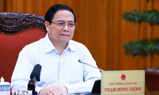 Thủ tướng Chính phủ Phạm Minh Chính chủ trì cuộc họp. Ảnh: Dương Giang/TTXVN
