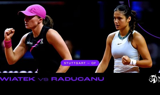 Iga Swiatek thắng trong 2 lần gặp Emma Raducanu trước đây, với 1 trong số đó cũng tại giải Stuttgart Open vào năm 2022. Ảnh: WTA