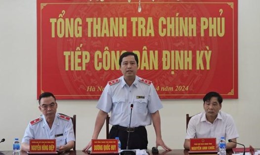 Phó Tổng Thanh tra Chính phủ Dương Quốc Huy tiếp dân định kỳ tháng 4 tại Hà Nam. Ảnh: Thanh tra Chính phủ.
