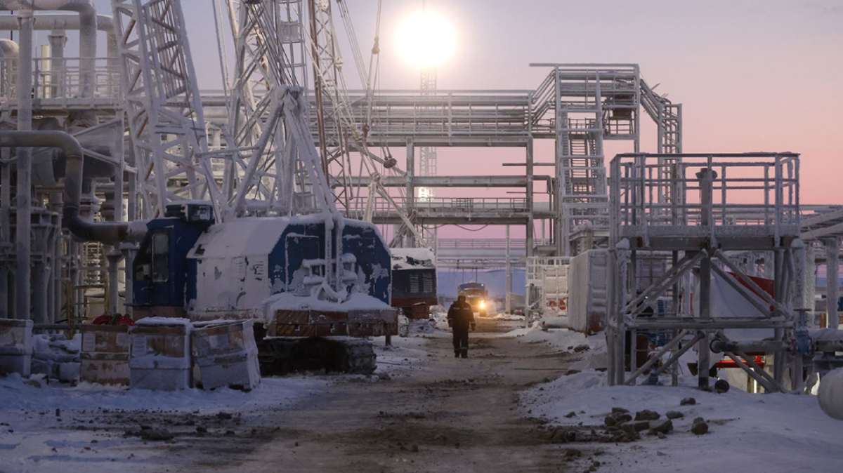 Mỏ Utreneye, nơi cung cấp khí đốt cho dự án Arctic LNG 2 của Nga. Ảnh:  TASS
