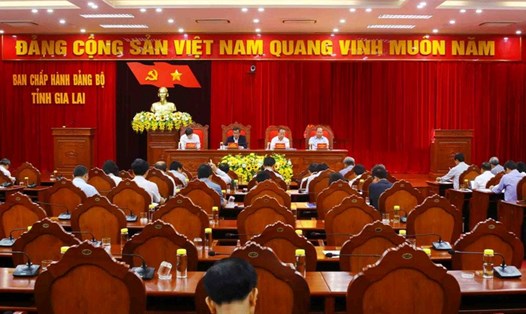 Ban Chấp hành Đảng bộ tỉnh, Ban Thường vụ Tỉnh ủy Gia Lai xem xét kỷ luật một số tổ chức Đảng và đảng viên nguyên là lãnh đạo các cơ quan, đơn vị. Ảnh: Tỉnh ủy Gia Lai
