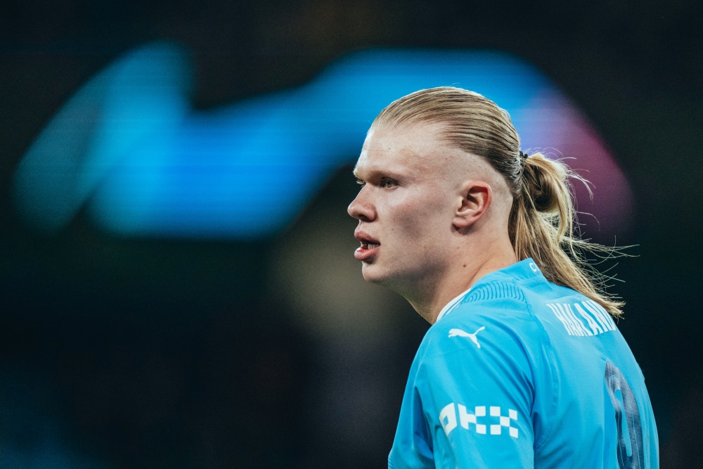 Erling Haaland im tiếng trong nhiều trận đấu lớn. Ảnh: MCFC