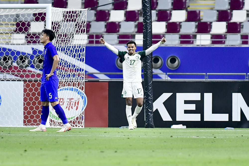 U23 Saudi Arabia ghi 5 bàn vào lưới U23 Thái Lan. Ảnh: FAT
