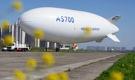 Khí cầu bay AS700 của Trung Quốc đã hoàn thành chuyến bay thử nghiệm. Ảnh: CGTN.