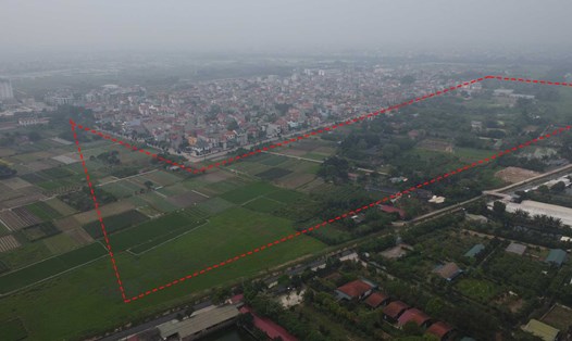 Dự án xây dựng hạ tầng kỹ thuật khu đấu giá quyền sử dụng đất A1 tại xã Tiên Dương, Hà Nội. Ảnh: Vĩnh Hoàng