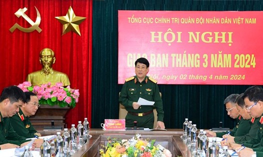  Đại tướng Lương Cường phát biểu chỉ đạo tại Hội nghị giao ban Tổng cục Chính trị tháng 3.2024.