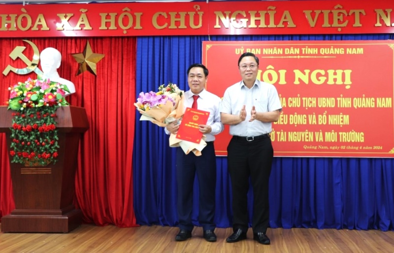 ông Bùi Ngọc Ảnh được bổ nhiệm chức vụ Giám đóc Sở TN&MT Quảng nam thay cho ông Trần Thanh Hà nghỉ hưu trước tuổi. Ảnh: Phong Thanh.