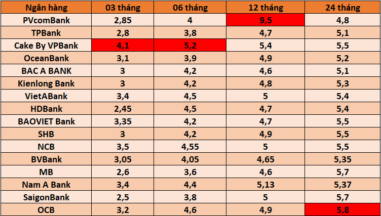 Tổng hợp các ngân hàng có lãi suất cao nhất thị trường hiện nay. Đồ Hoạ: Hà Vy
