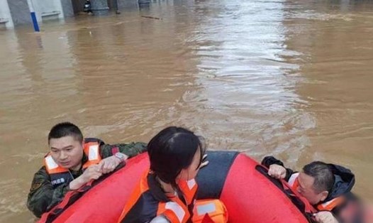 Lũ lụt ở Quảng Đông, Trung Quốc. Ảnh: Dimsum Daily