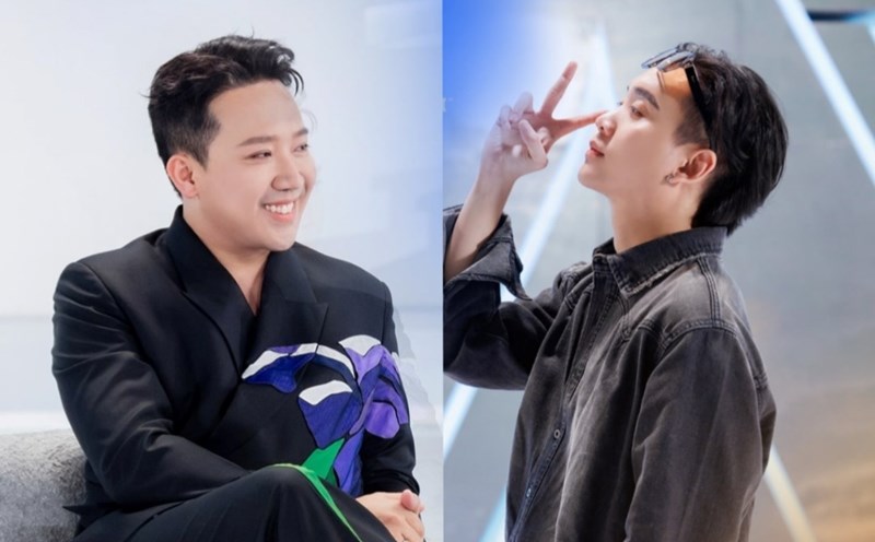 Trấn Thành và JustaTee trong buổi ghi hình đầu tiên của "Anh trai say hi". Ảnh: VieON.
