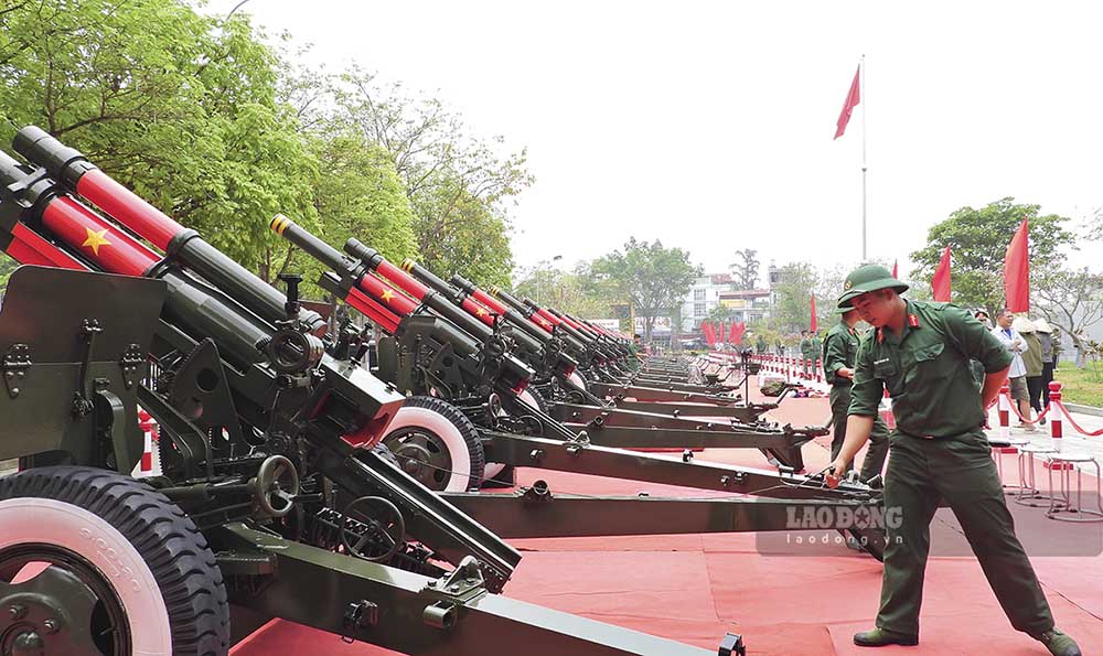 Theo kế hoạch tổng thể, trong Lễ kỷ niệm 70 năm Chiến thắng Điện Biên Phủ sẽ có 21 loạt đại bác được bắn trong suốt thời gian hát Quốc ca. Mỗi loạt sẽ gồm 2 phát được bắn ra từ dàn pháo lễ.