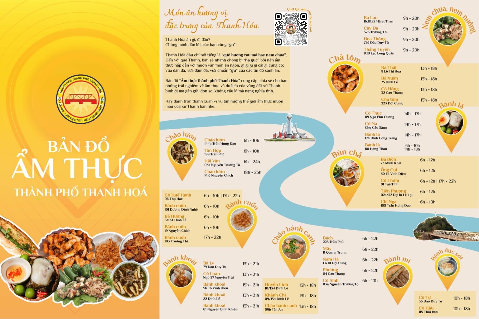 Bản đồ ẩm thực Thanh Hóa. Ảnh: Ăn uống Thanh Hóa