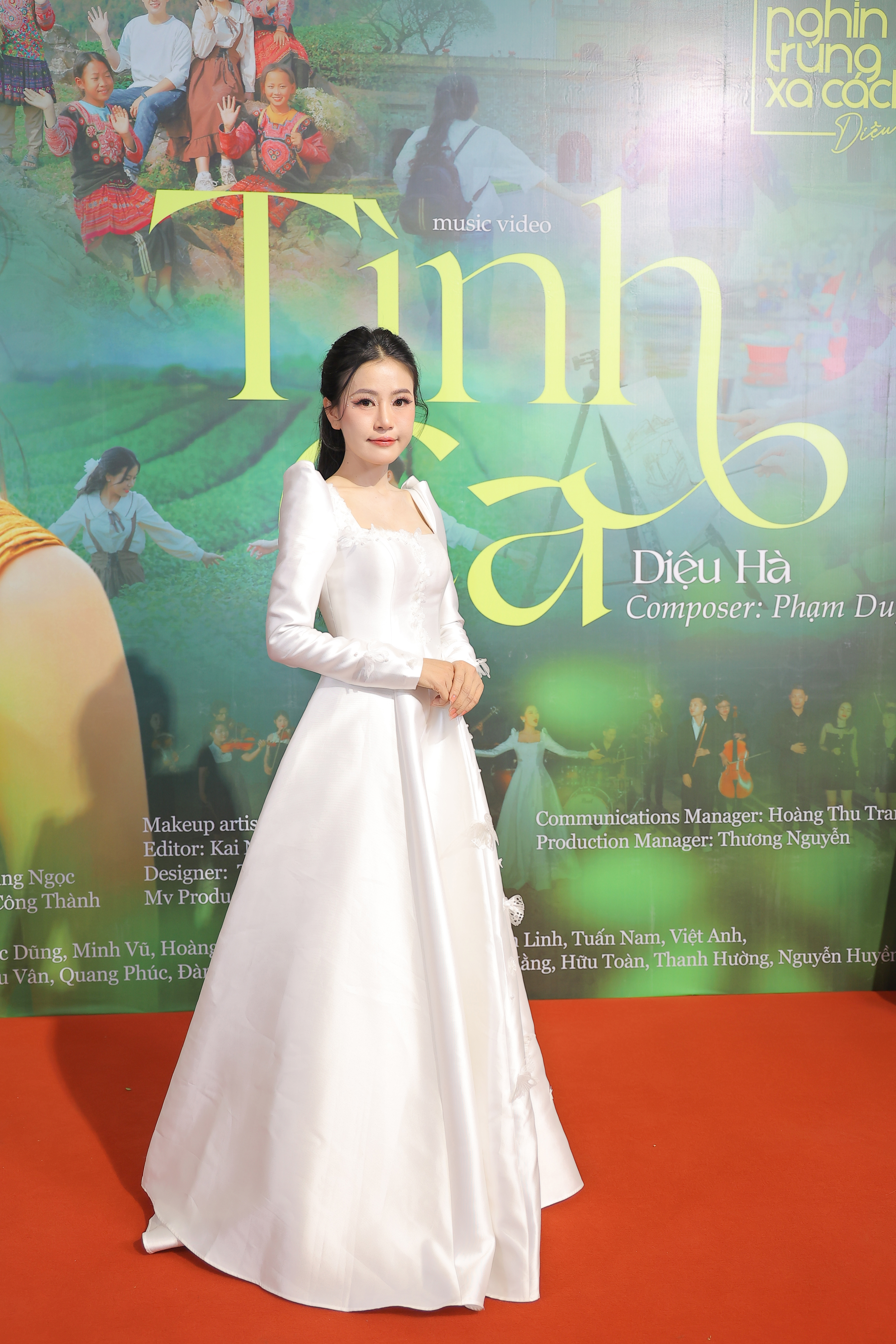 Nữ ca sĩ Diệu Hà khoe sắc trong buổi giới thiệu dự án âm nhạc tại Hà Nội. Ảnh: NVCC 