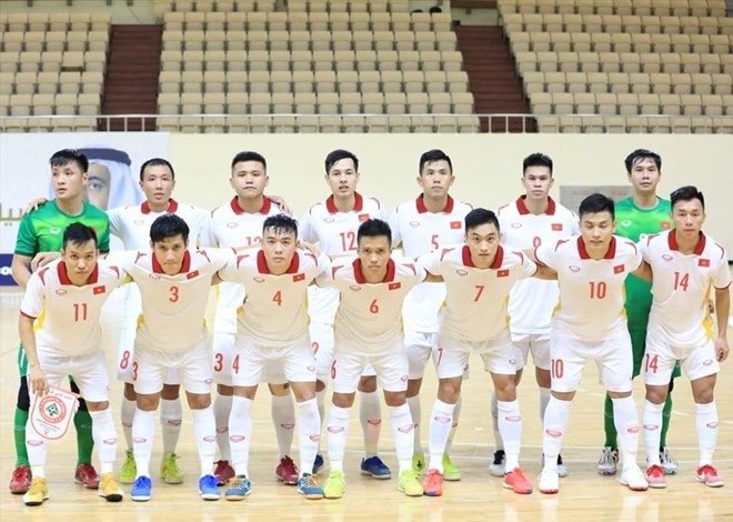 Đội hình tuyển futsal Việt Nam giành vé tới World Cup Futsal 2021. Ảnh: VFF