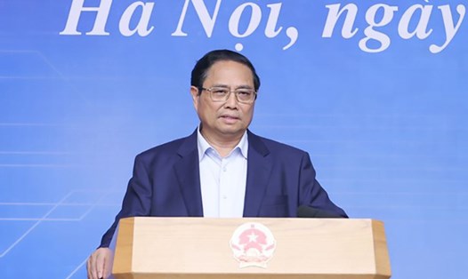 Thủ tướng Chính phủ Phạm Minh Chính phát biểu kết luận hội nghị. Ảnh: VGP/Nhật Bắc

