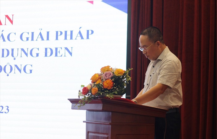 Ông Nguyễn Đình Đức - Phó Tổng Giám đốc HD SAISON phát biểu tại hội nghị tập huấn, đánh giá kết quả thực hiện các giải pháp phòng ngừa, ngăn chặn tín dụng đen trong công nhân được tổ chức bởi Tổng Liên đoàn Lao động Việt Nam. Ảnh: HD SAISON