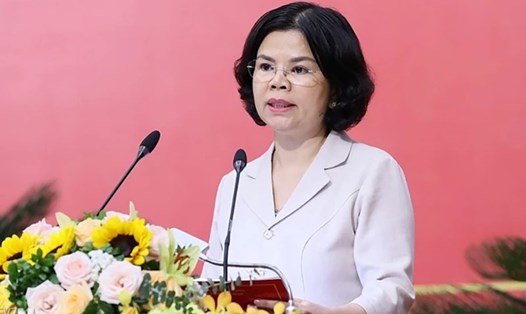 Bà Nguyễn Hương Giang - Chủ tịch UBND tỉnh Bắc Ninh - bị kỷ luật khiển trách. Ảnh: TTXVN

