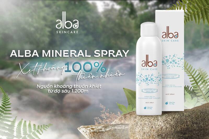 Xịt khoáng Alba skincare 100% thiên nhiên Ảnh: Công ty Cổ phần Thanh Tân Thừa Thiên Huế 