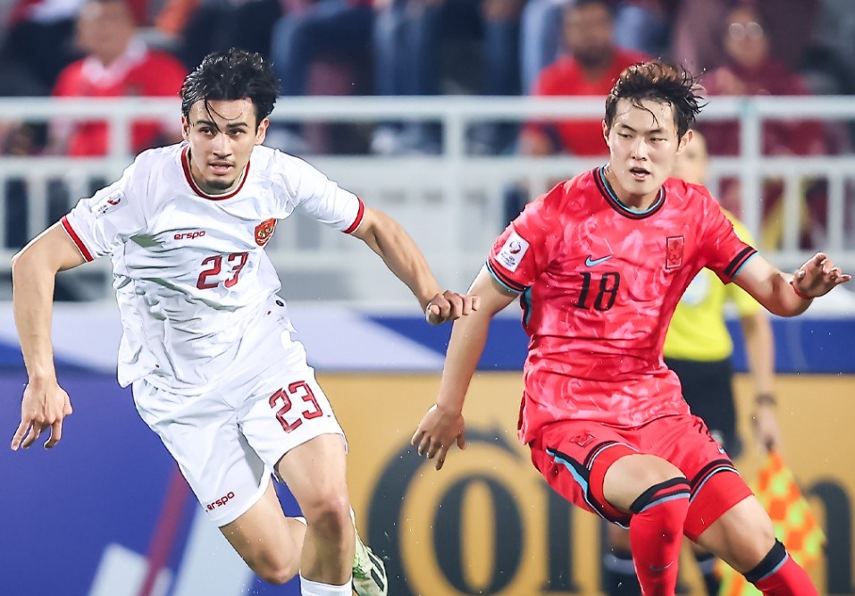U23 Indonesia đã gây ra nhiều khó khăn cho U23 Hàn Quốc. Ảnh: AFC.