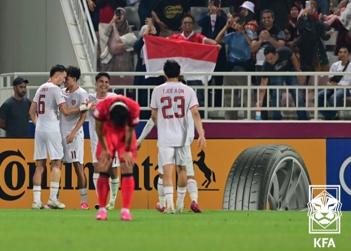 U23 Indonesia khiến U23 Hàn Quốc lỡ cơ hội có lần thứ 10 liên tiếp góp mặt tại Olympic. Ảnh: KFA