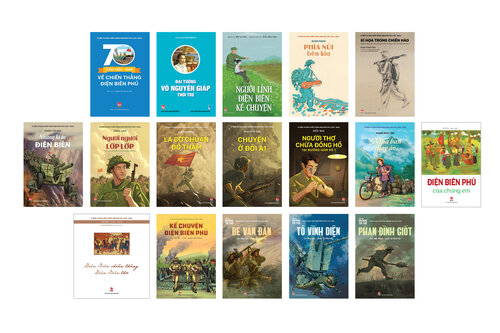 Nhà xuất bản Kim Đồng giới thiệu 17 ấn phẩm đặc biệt nhân kỷ niệm 70 năm Chiến thắng Điện Biên Phủ. Ảnh: NXB