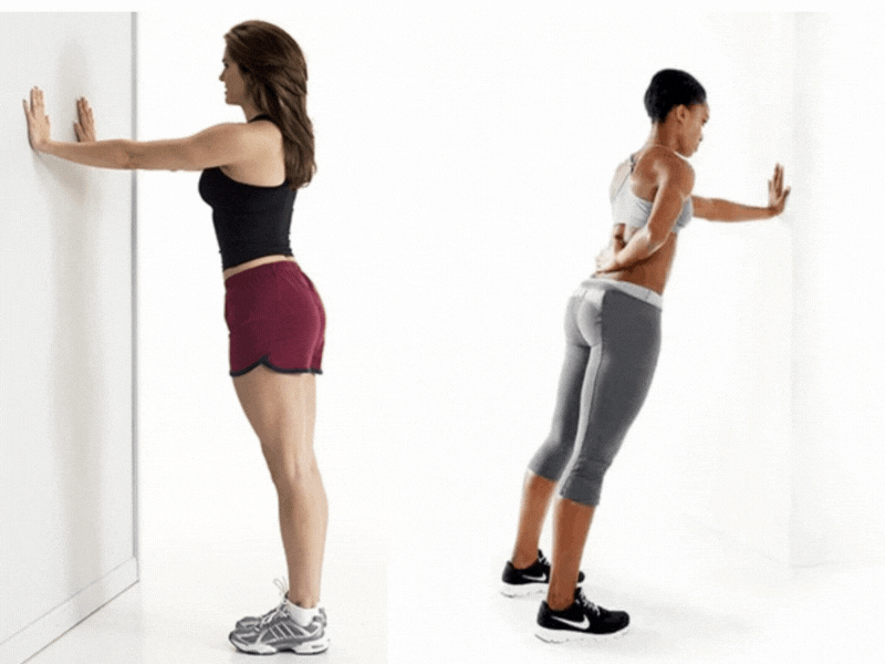 Chống đẩy với tường là bài tập phù hợp với người bị bệnh tim mạch. Đồ họa: Hạ Mây