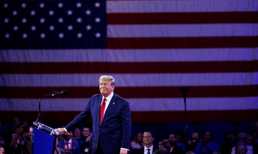 Cựu Tổng thống Mỹ Donald Trump tham dự Hội nghị Hành động Chính trị Bảo thủ (CPAC) ở Maryland, Mỹ, ngày 24.2.2024. Ảnh: Xinhua