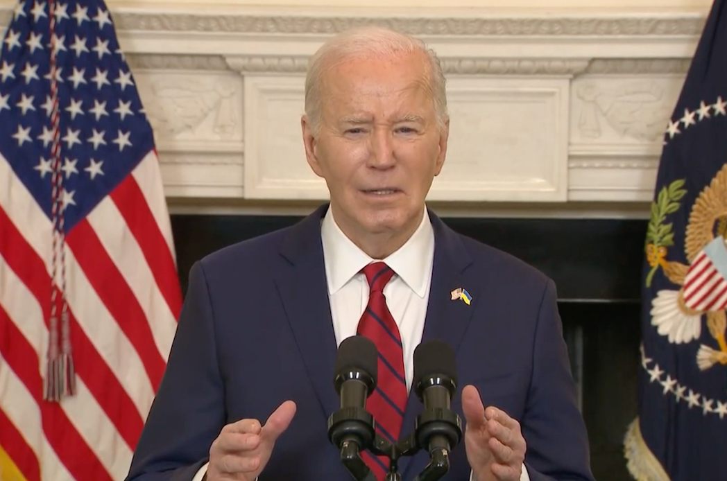 Tổng thống Mỹ Joe Biden phát biểu sau khi ký Đạo luật REPO hôm 24.4.2024. Ảnh chụp màn hình
