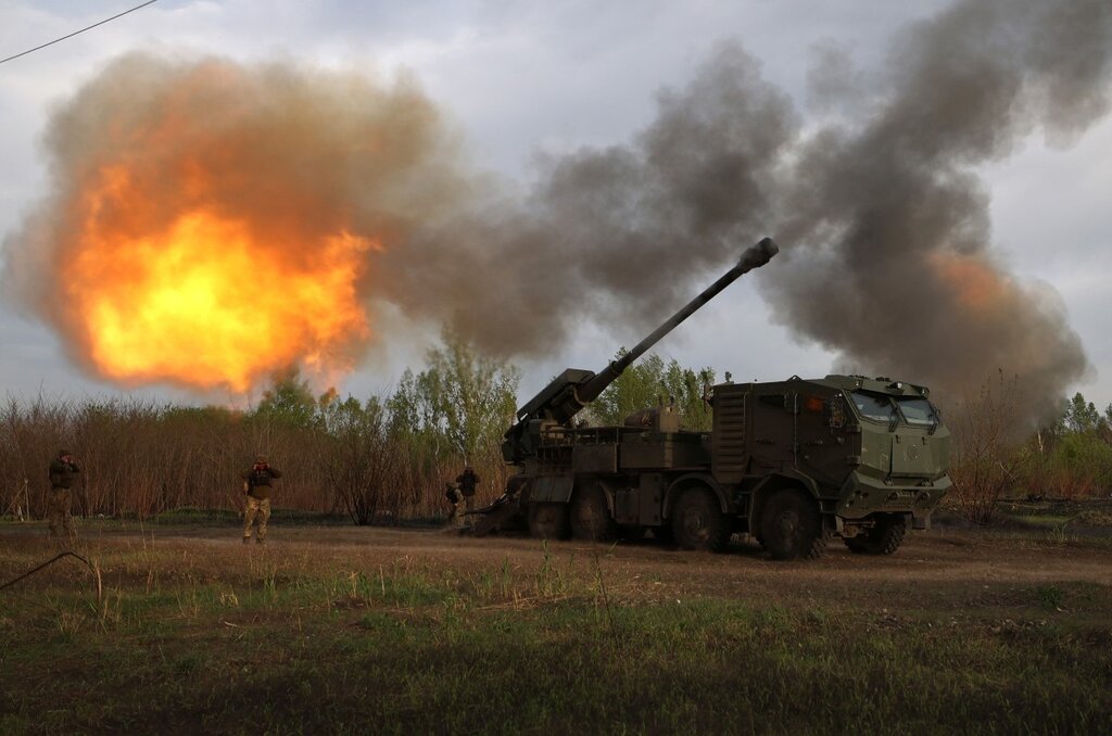 Pháo tự hành 155 mm 2C22 “Bohdana” của Ukraina ở khu vực Kharkov. Ảnh: AFP