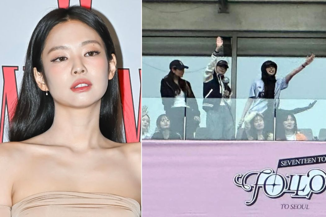 Jennie đi xem buổi hòa nhạc của Seventeen. Ảnh: Naver