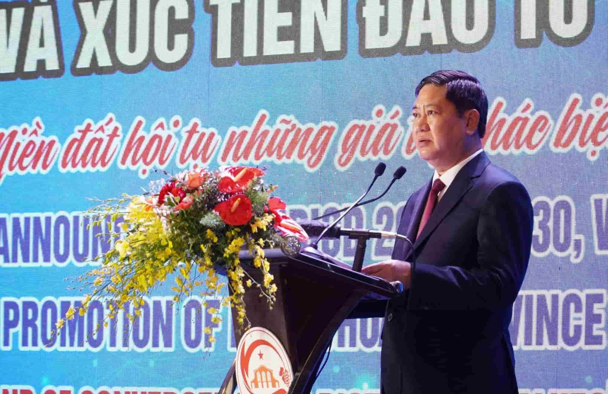 Ông Trần Quốc Nam - Chủ tịch tỉnh Ninh Thuận phát biểu tại hội nghị. Ảnh: Hữu Long