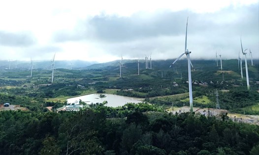 Dự án điện gió đã đi vào hoạt động ở xã Hướng Linh, huyện Hướng Hóa, tỉnh Quảng Trị. Ảnh: Hàn Nguyên