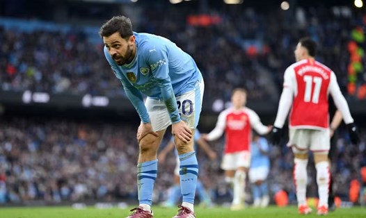 Trận hòa 0-0 trước Arsenal khiến cơ hội bảo vệ ngôi vương Premier League của Man City giảm đáng kể. Ảnh: AFP