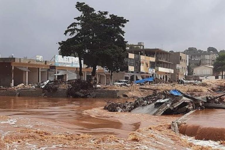 Bão Daniel gây thiệt hại nặng nề ở Libya. Ảnh: WMO