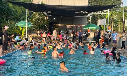 Bể bơi tại thôn Hùng Xuân 2, xã Xuân Giao, huyện Bảo Thắng, tỉnh Lào Cai nơi xảy ra vụ đuối nước thương tâm. Ảnh: Người dân cung cấp