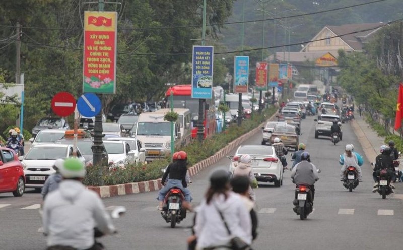 Không xảy ra tình trạng kẹt xe cục bộ dịp nghỉ lễ 30.4 - 1.5 tại Đà Lạt. Ảnh: Quang Sáng