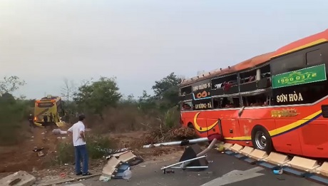 Hiện trường vụ tai nạn. Ảnh: Thanh Tuấn 